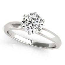 Certified 1.00 Ctw SI2/I1 Diamond 14K White Gold Solitaire Ring