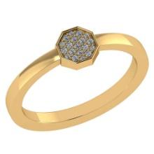 Certified .08 Ctw Diamond And 14k Yellow Gold Simple Ring