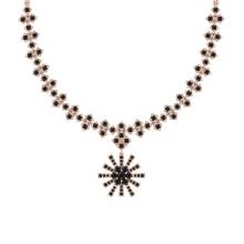 4.05 Ctw i2/i3 Treated Fancy Black Diamond 14K Rose Gold Necklace