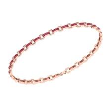 6.50 Ctw SI2/I1 Ruby And Diamond 14K Rose Gold Bracelet