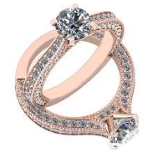 Certified 1.94 Ctw Diamond I1/I2 Engagement 10K Rose Gold Ring