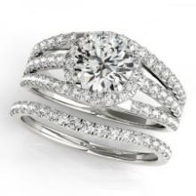 CERTIFIED 18KT WHITE GOLD 1.01 CTW J-K/VS-SI1 DIAMOND BRIDAL SET