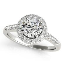 Certified 1.25 Ctw SI2/I1 Diamond 14K White Gold Engagement Ring