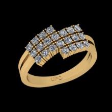 0.77 Ctw VS/SI1 Diamond 14K Yellow Gold Anniversary Ring