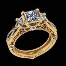 2.00 Ctw VS/SI1 Diamond 14K Yellow Gold three Stone Ring