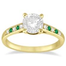 Cathedral Emerald and Diamond Engagement Ring 14k Yellow Gold 1.20ctw