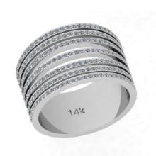 1.30 Ctw Si2/i1 Diamond 14K White Gold Groom Wedding Band Ring