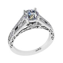 1.38 Ctw SI2/I1 Diamond 14K White Gold Engagement Ring