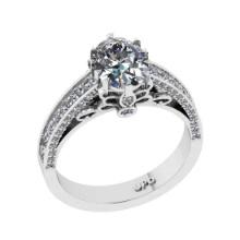 1.93 Ctw SI2/I1 Diamond 14K White Gold Engagement Ring