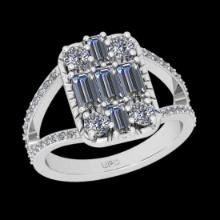 1.25 Ctw SI2/I1 Diamond 14K White Gold Engagement Ring