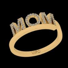0.14 Ctw VS/SI1 Diamond 14K Yellow Gold Special Moms Ring