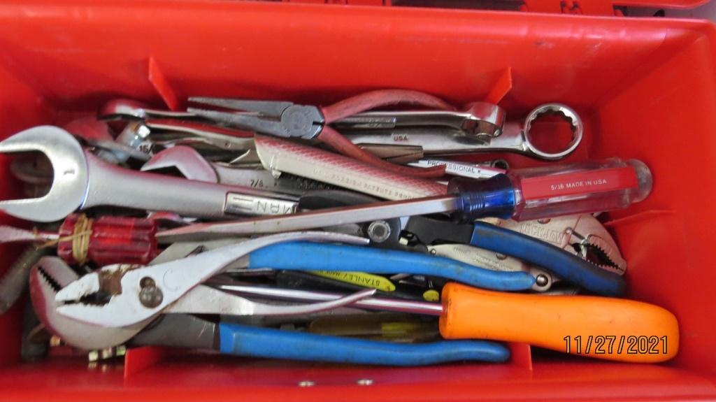Assorted Tools and small hand tool box