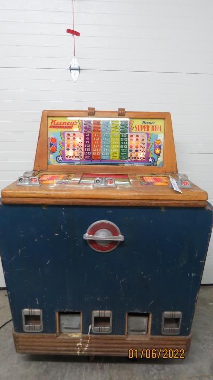 Vintage Keeney's Three Way Tilt Slot Machine