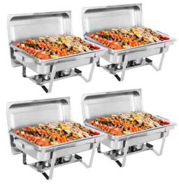 Nova Microdermabrasion 4 Pack Chafing Dish Buffet Set 8 Qt Stainless Steel Complete Chafer