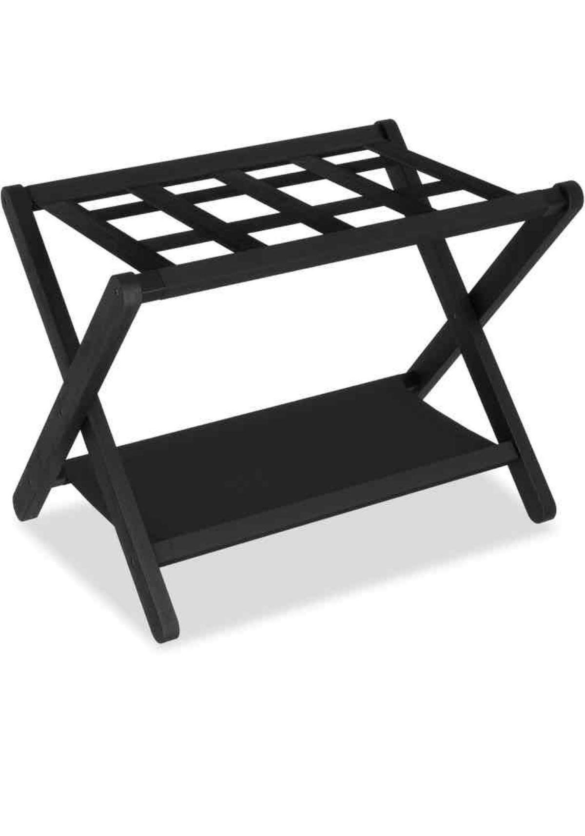 Heybly Luggage Rack, Folding Suitcase Stand with Storage Shelf