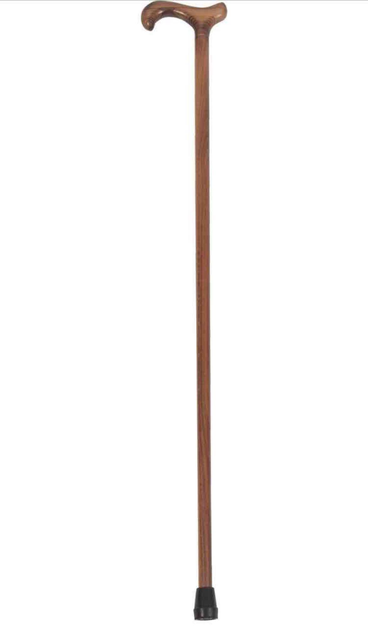 Wood Cane, Solid Wood Finish, Ramin Wood (Derby Handle), Medium Grip