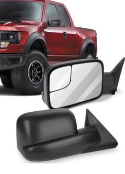ECCPP... Black Manual adjusted Side View Mirror Tow Towing Mirrors Left & Right Pair Set Replacement
