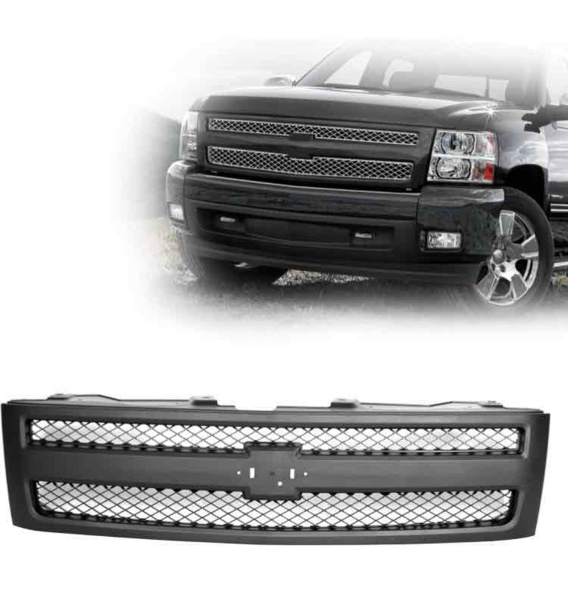 2007-2013 Compatible With CHEVROLET Chevy Silverado 1500 Front Grille Grill Black
