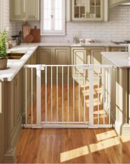 Cumbor 29.7-46" Baby Gate for Stairs, Mom's Choice Awards Winner-Auto Close Dog Gate for the House,