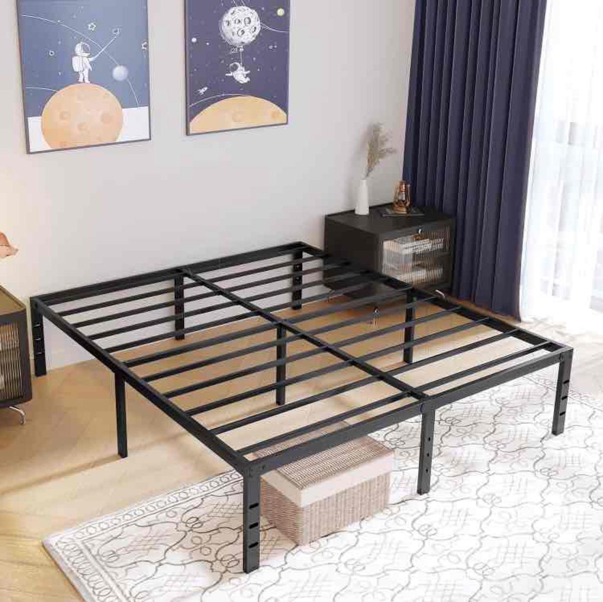 King Size Bed Frame 14 Inch Metal Platform Bed Frame No Box Spring Needed Mattress Foundation with