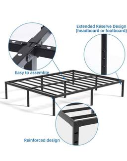 King Size Bed Frame 14 Inch Metal Platform Bed Frame No Box Spring Needed Mattress Foundation with