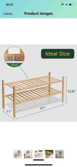 Z&L HOUSE 2-Tier Shoe Rack for Closet, Stackable Shoes Rack Organizer Free Standing Shoe Shelf for