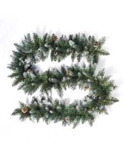 270/160cm Lighted Legs Christmas Garland Snow Flocked Garlands Decoration Green Xmas Festive Wreath