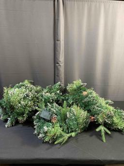 270/160cm Lighted Legs Christmas Garland Snow Flocked Garlands Decoration Green Xmas Festive Wreath