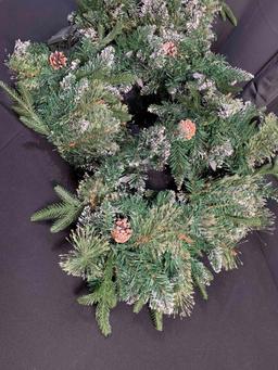 270/160cm Lighted Legs Christmas Garland Snow Flocked Garlands Decoration Green Xmas Festive Wreath