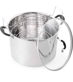 Water Bath Canner with Glass Lid, Induction Capable, 21.5Qt, Stainless Steel