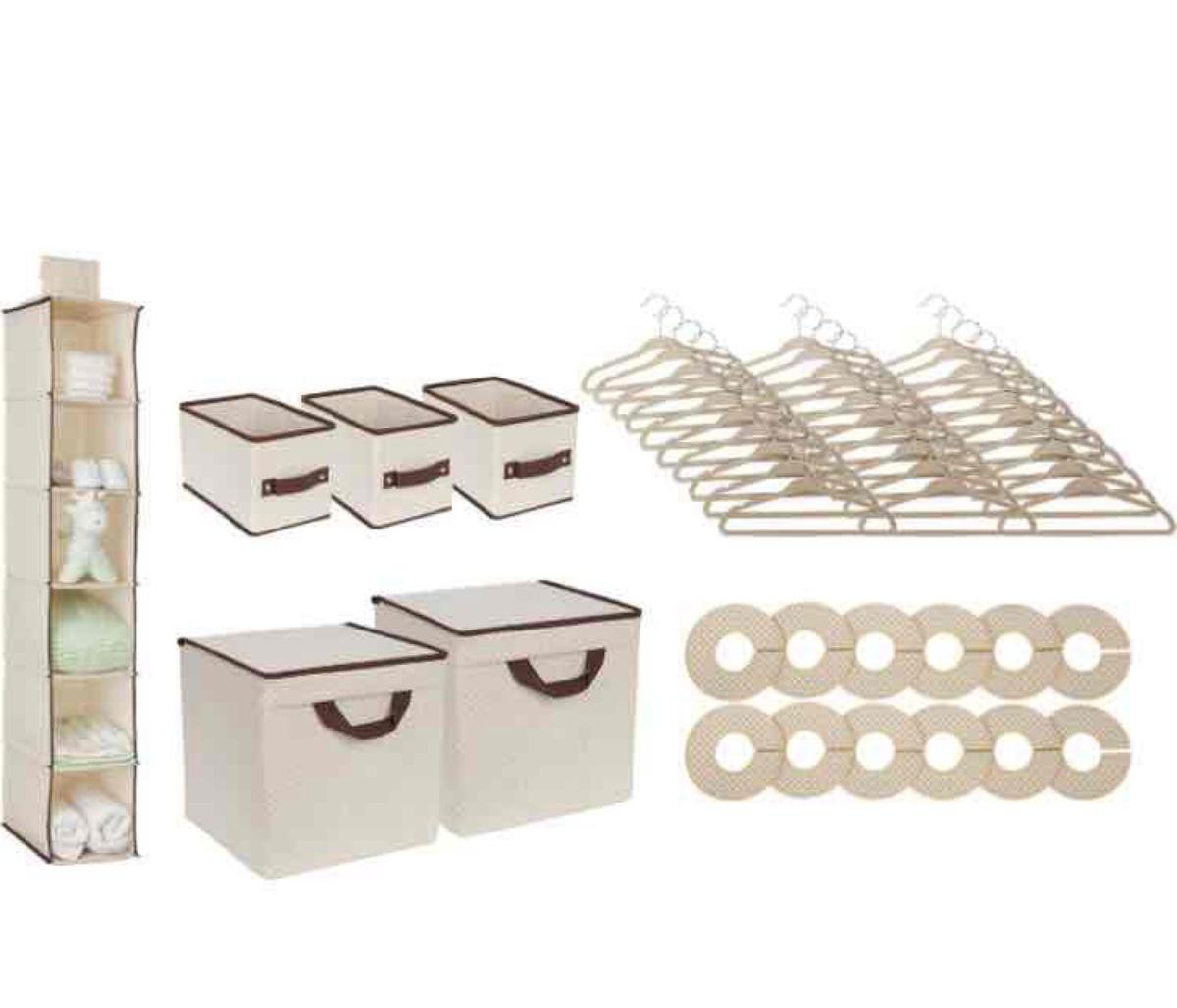 Nursery Storage 48 Piece Set - Easy Storage/Organization Solution - Keeps Bedroom, Nursery & Closet