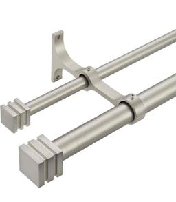 Double Curtain Rods with Aluminum Full Surround