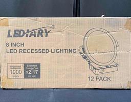 LEDIARY 5CCT 12 Pack Ultra Thin LED Recessed Lighting 8 Inch Slim Selectable 2700K-6000K