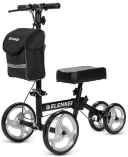 ELENKER Steerable Knee Walker with 10" Front Wheels Deluxe Medical Scooter