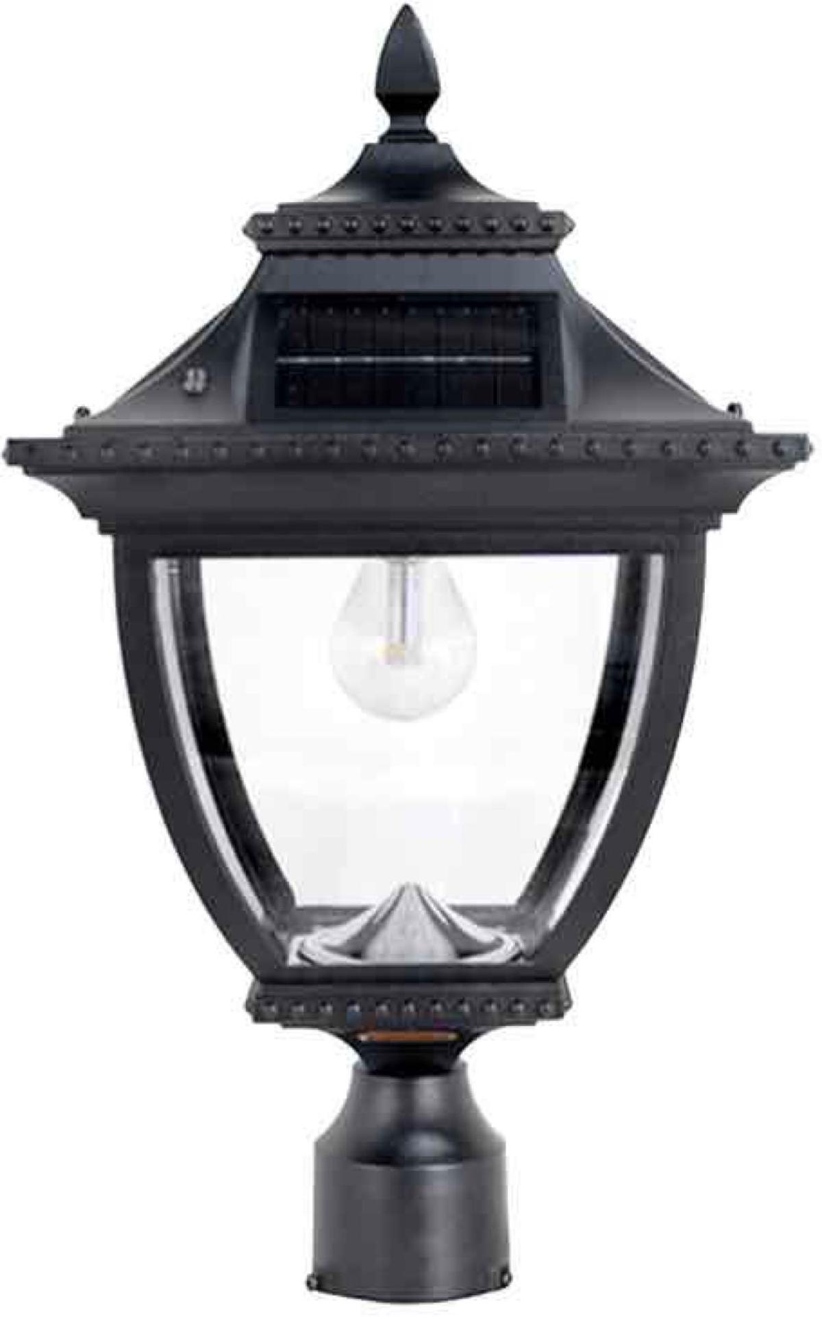 Gama Sonic Black Solar Outdoor Post Light