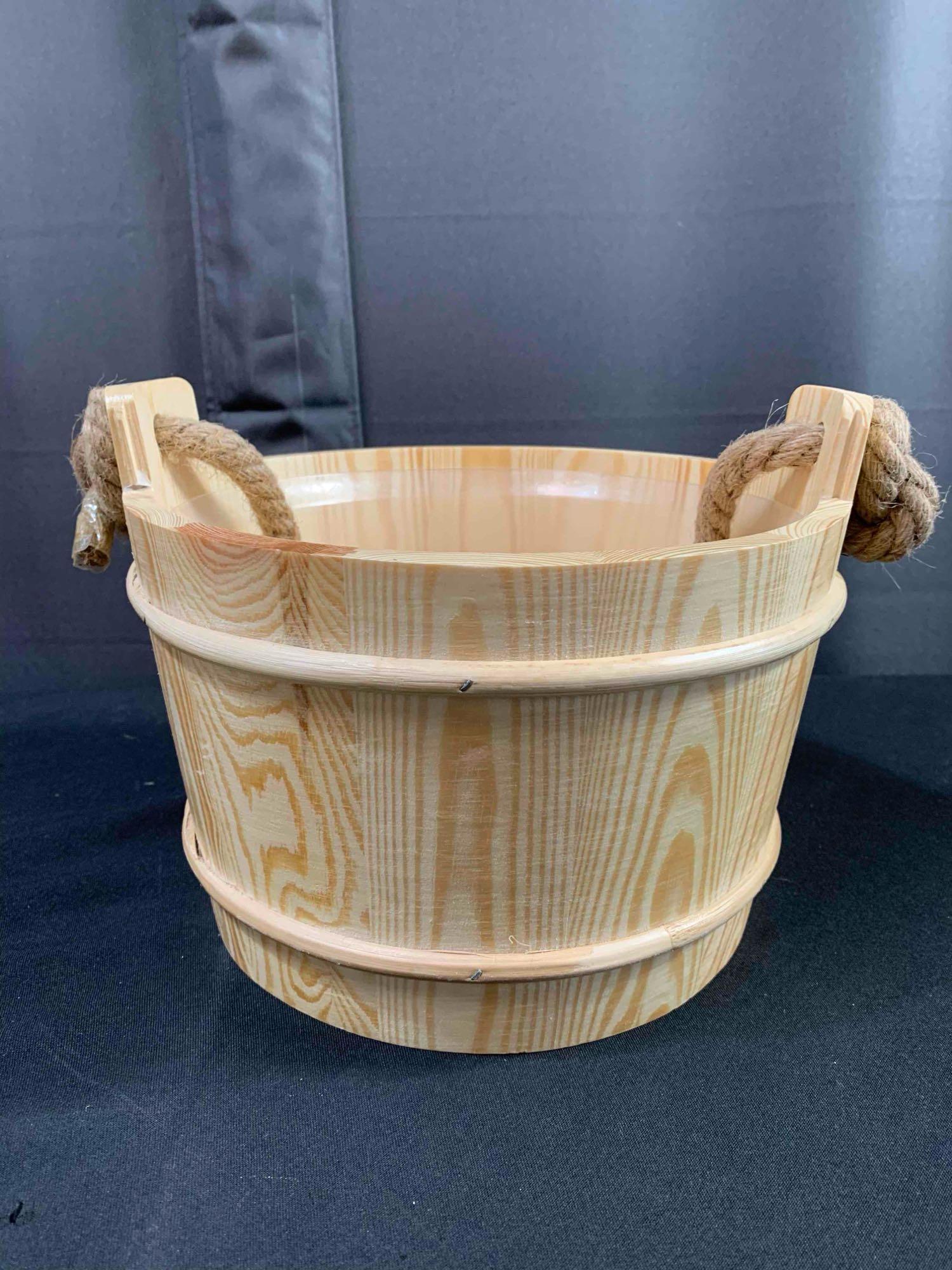 Sauna Bucket and Ladle 5 Liter (1.3 Gallon), Sauna Bucket, Finnish Pine Wooden Spa Accessories with