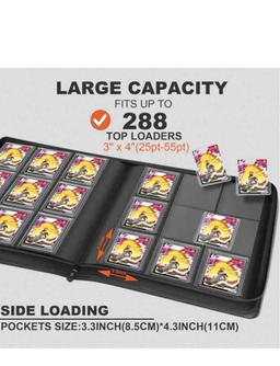 Toploader Binder, Holds 288 Top Loaders Storage,9-Pocket Premium Zip Toploaders Album,Collection
