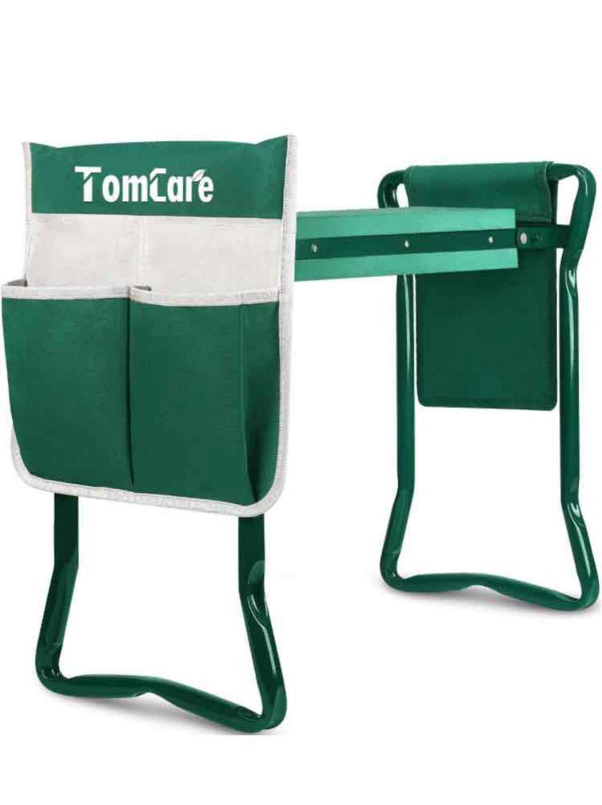 TomCare Garden Kneeler Seat Garden Bench Garden Stools Foldable Stool with Tool Bag Pouch EVA Foam