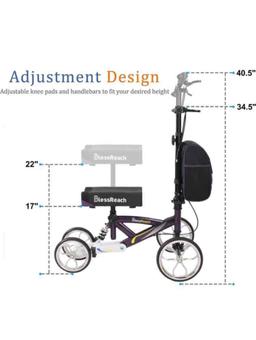 Steerable Knee Walker Deluxe Medical Scooter for Foot Injuries Compact Crutches, 2022 Upgraded Model