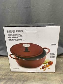 Enameled Cast Iron 4-Qt Round Dutch Oven