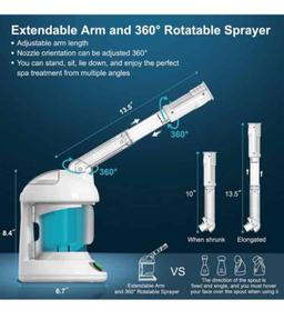 Facial Steamer - DENFANY Nano Ionic Face Steamer with Extendable 360... Rotating Arm - Portable Faci