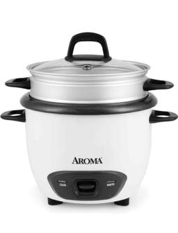 Aroma Housewares 6-Cup (Cooked) (3-Cup Uncooked) Pot Style Rice Cooker and Food Steamer