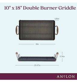 Anolon Advanced Home Hard Anodized Nonstick Double Burner Griddle/Grill Pan with Roasting Rack, 10