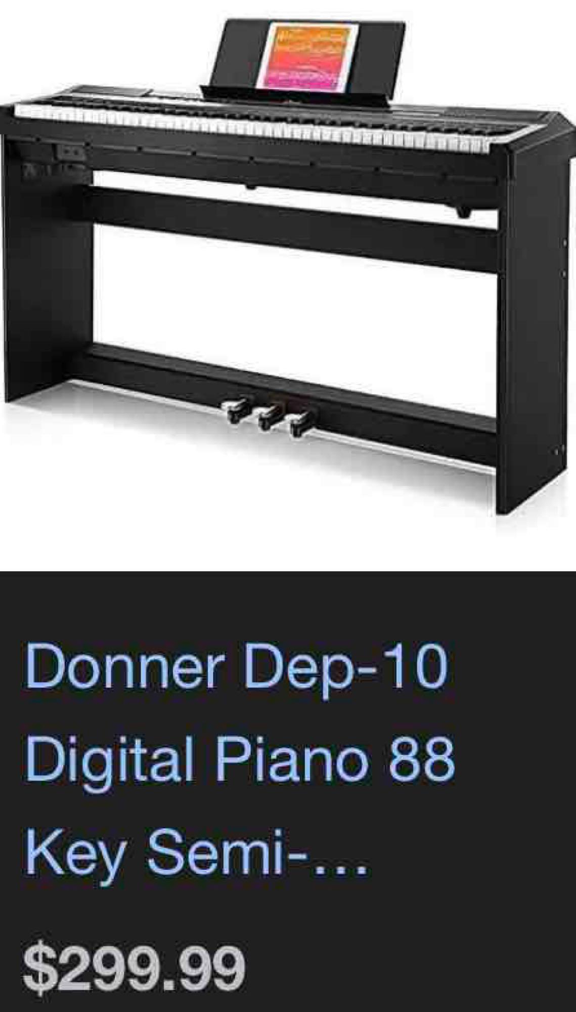 Donner DEP-10 Digital Piano 88 Key Full-Size Electric Piano Portable Keyboard