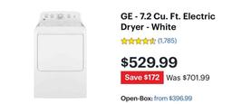 GE - 7.2 Cu. Ft. Electric Dryer - White