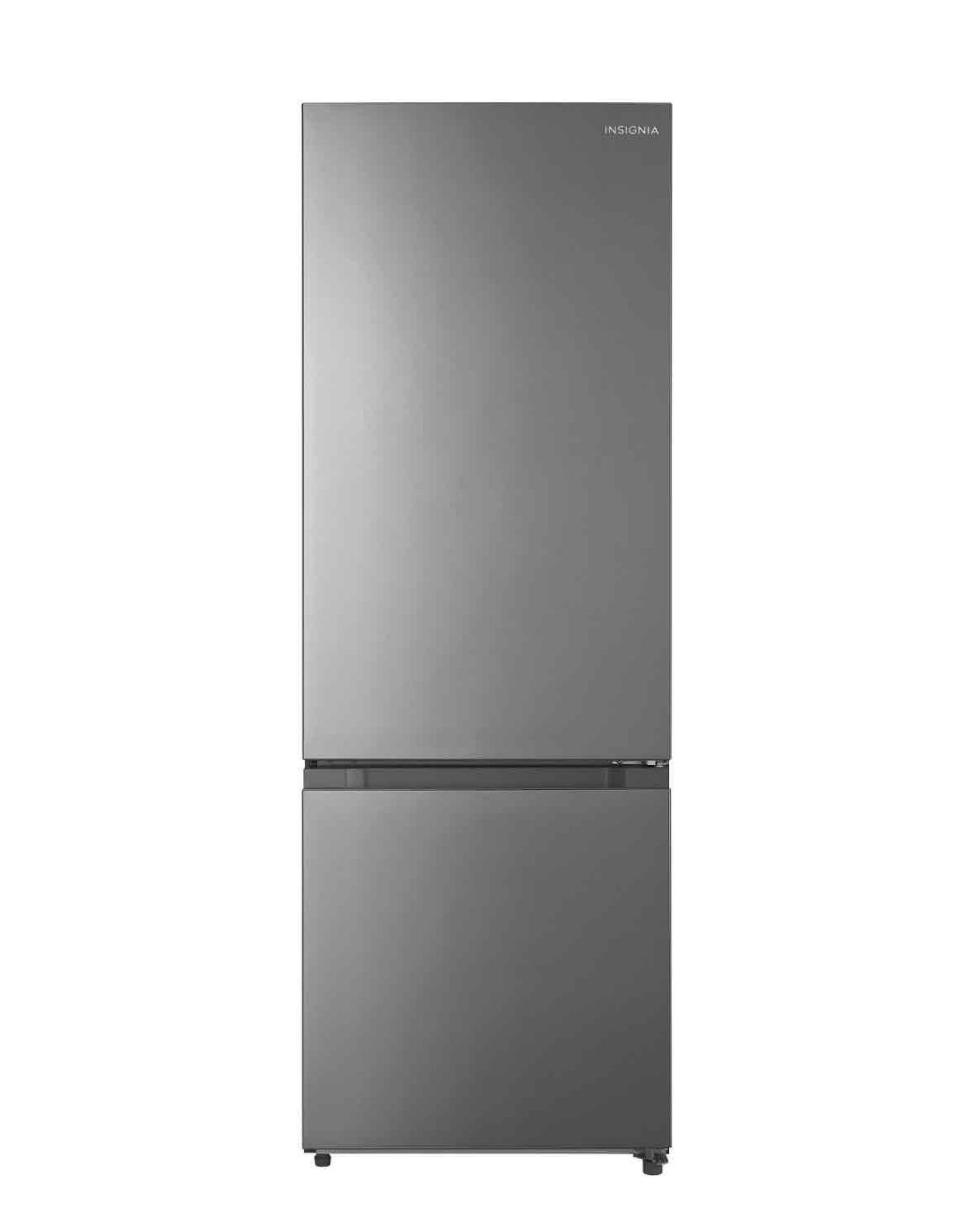 Insignia - 11.5 Cu. Ft. Bottom Mount Refrigerator with ENERGY STAR Certification - Stainless Steel