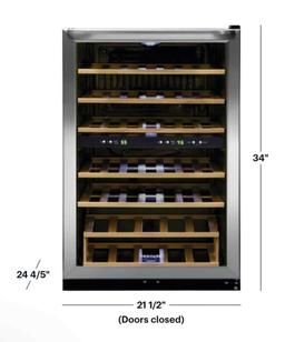 Frigidaire - 45 Bottle Two-Zone Wine Cooler