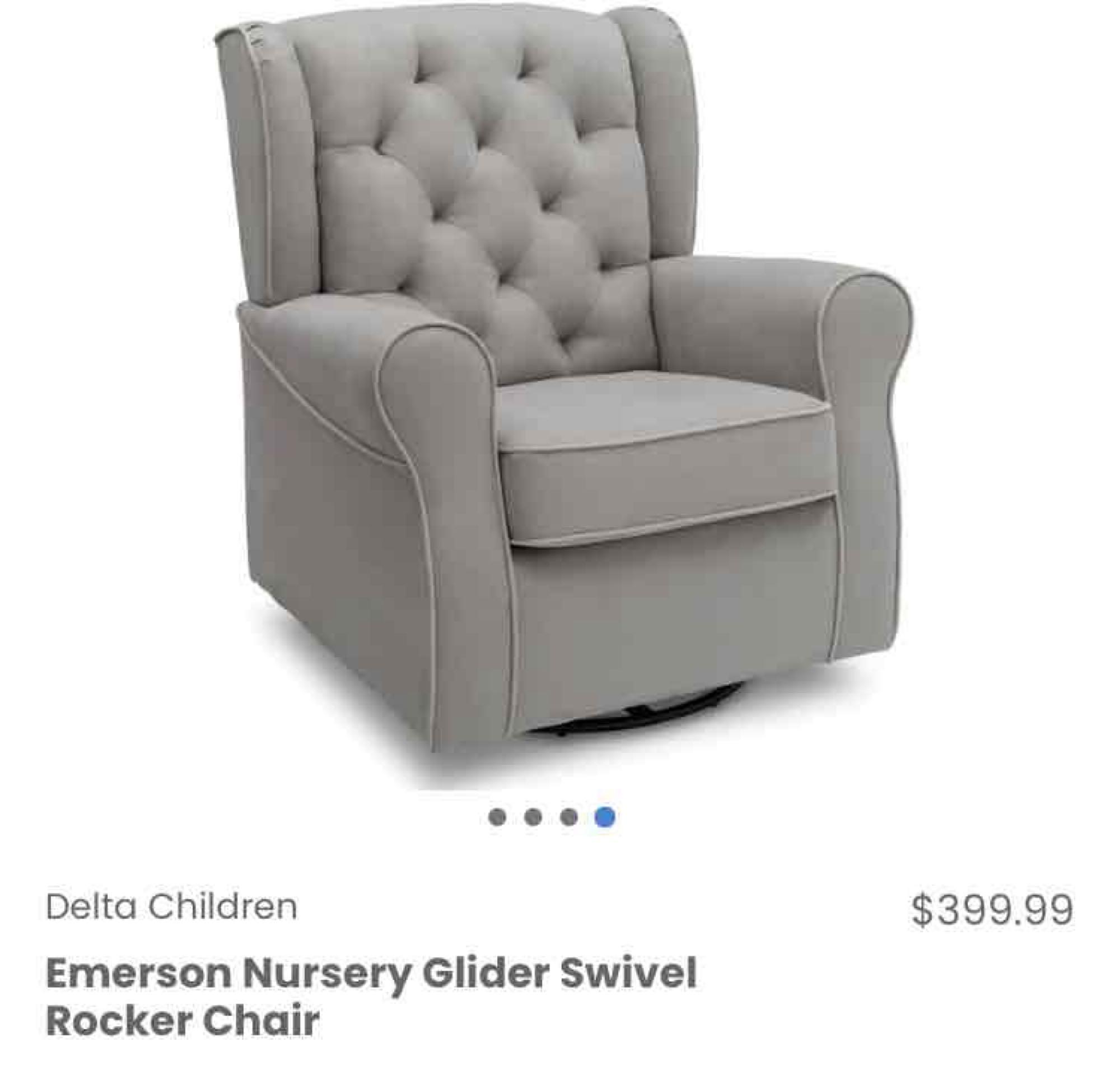 Delta Children Emerson Nursery Glider Swivel Rocker Chair