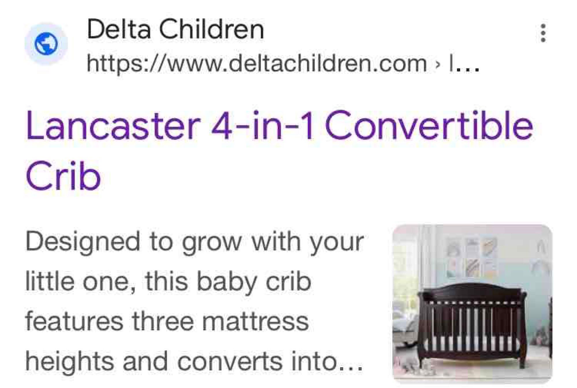 Delta Children 4-in-1 Convertible Crib Dark Chocolate