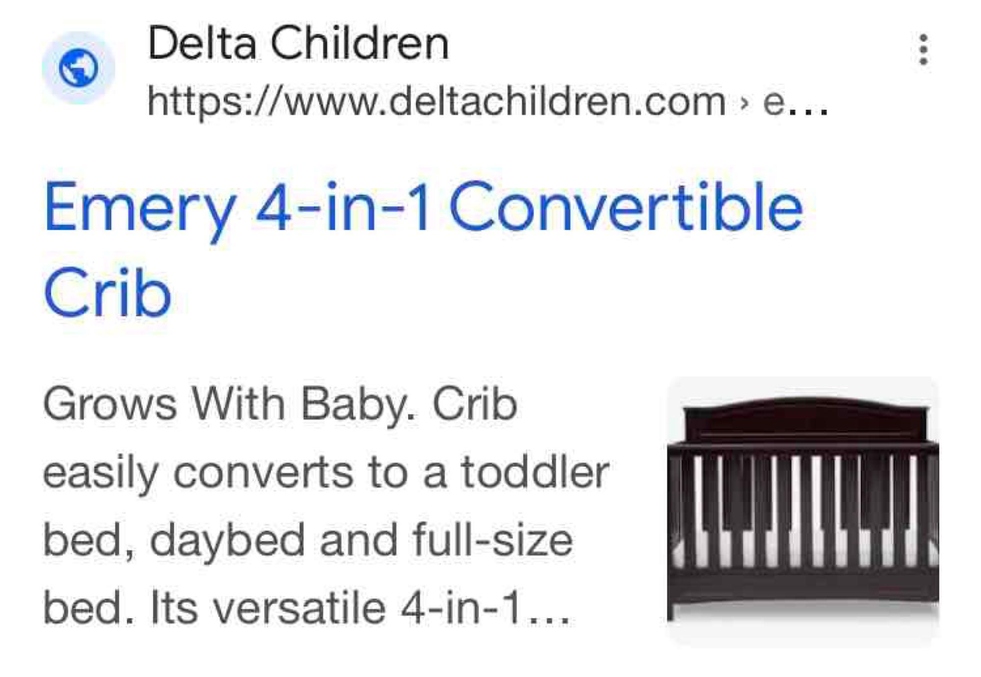 Delta Children Emery 4-in-1 Convertible Crib